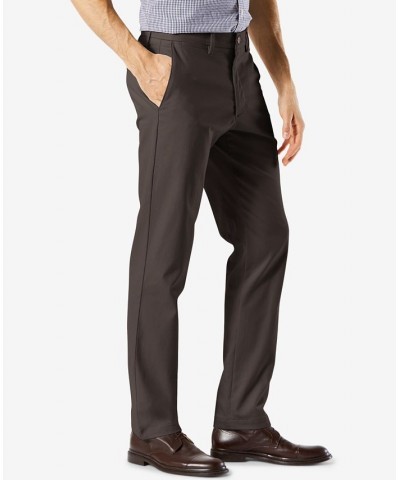 Men's Signature Lux Cotton Slim Fit Stretch Khaki Pants Gray $32.99 Pants