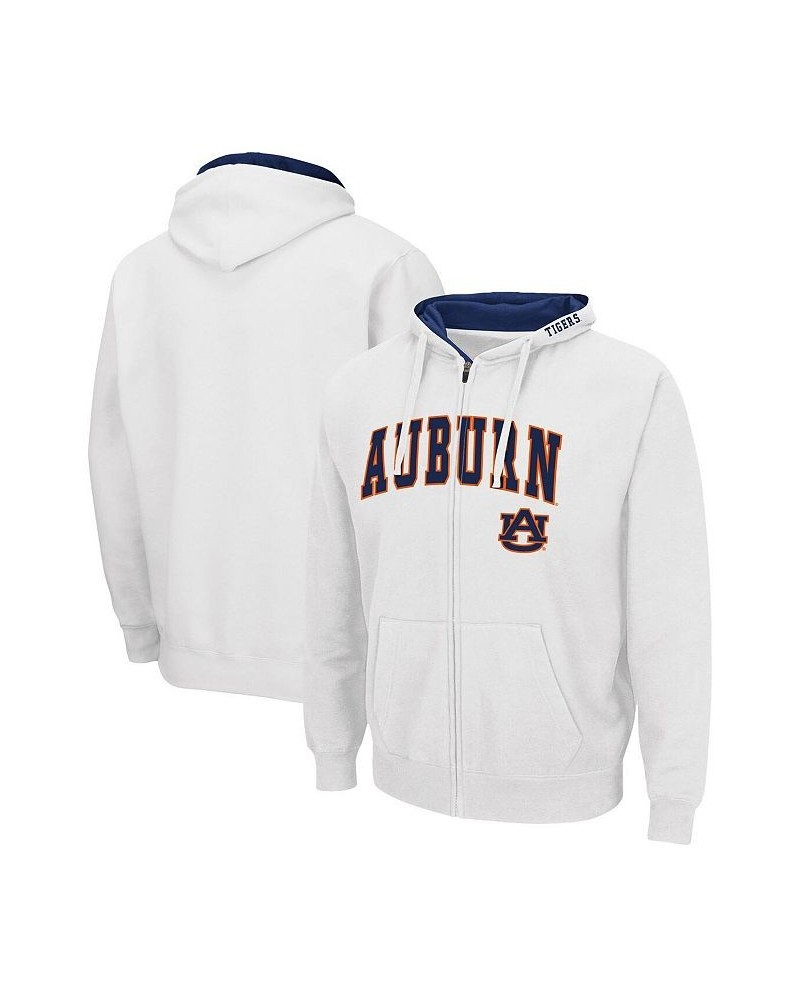 Men's White Auburn Tigers Arch and Logo 3.0 Full-Zip Hoodie $27.00 Sweatshirt