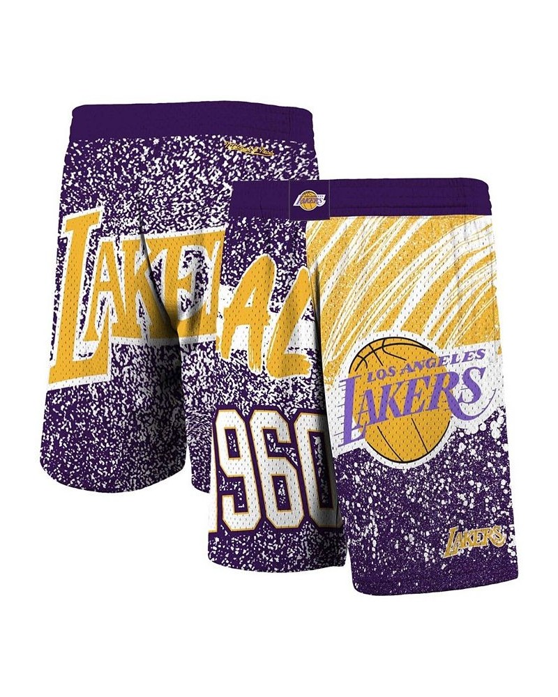 Men's Purple Los Angeles Lakers Hardwood Classics Jumbotron Sublimated Shorts $30.38 Shorts