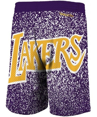 Men's Purple Los Angeles Lakers Hardwood Classics Jumbotron Sublimated Shorts $30.38 Shorts