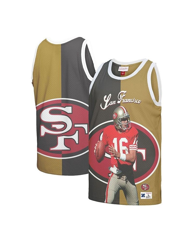 Men's Joe Montana Black, Gold San Francisco 49ers Retired Player Graphic Tank Top $52.24 T-Shirts