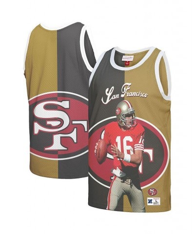 Men's Joe Montana Black, Gold San Francisco 49ers Retired Player Graphic Tank Top $52.24 T-Shirts