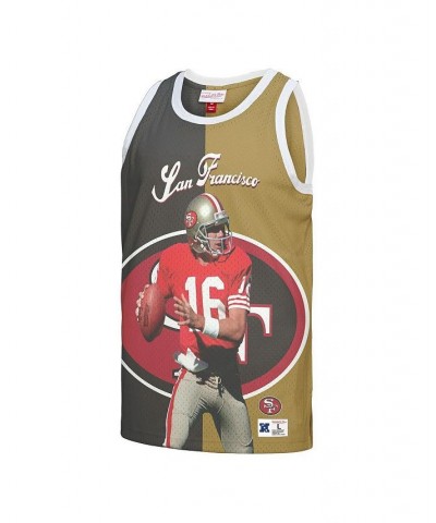 Men's Joe Montana Black, Gold San Francisco 49ers Retired Player Graphic Tank Top $52.24 T-Shirts