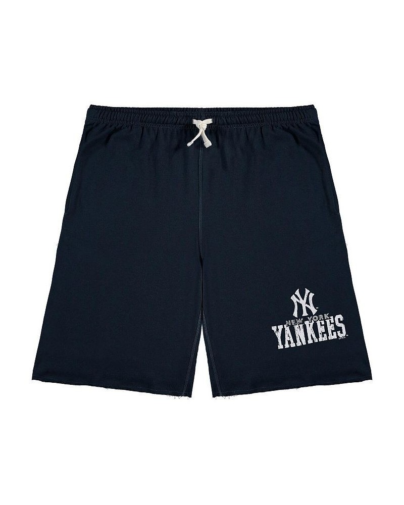 Men's Navy New York Yankees Big and Tall French Terry Shorts $35.99 Shorts