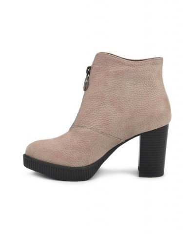 Women's Thoughtful Heeled Ankle Booties Tan/Beige $22.47 Shoes