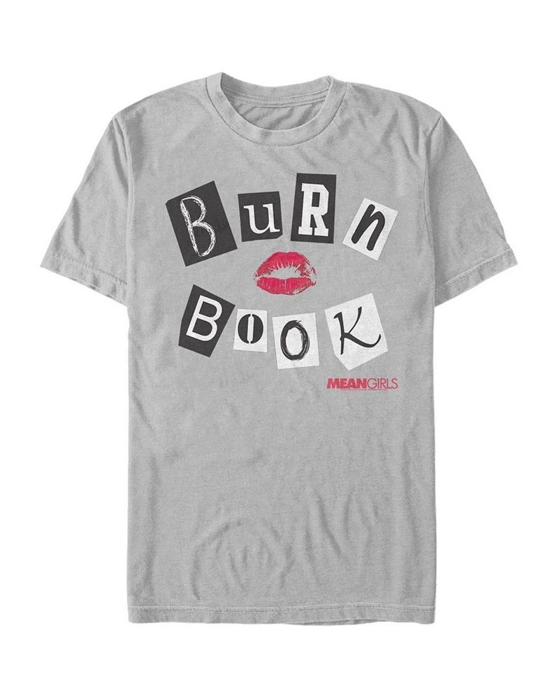 Men's Burn Book Cover Logo Short Sleeve T- shirt Silver $18.89 T-Shirts