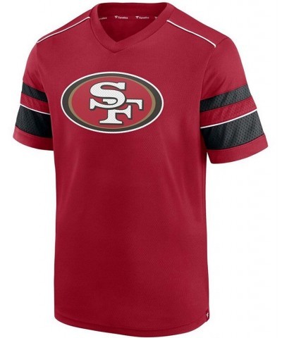 Men's George Kittle Scarlet San Francisco 49ers Hashmark Name and Number V-Neck T-shirt $21.62 T-Shirts