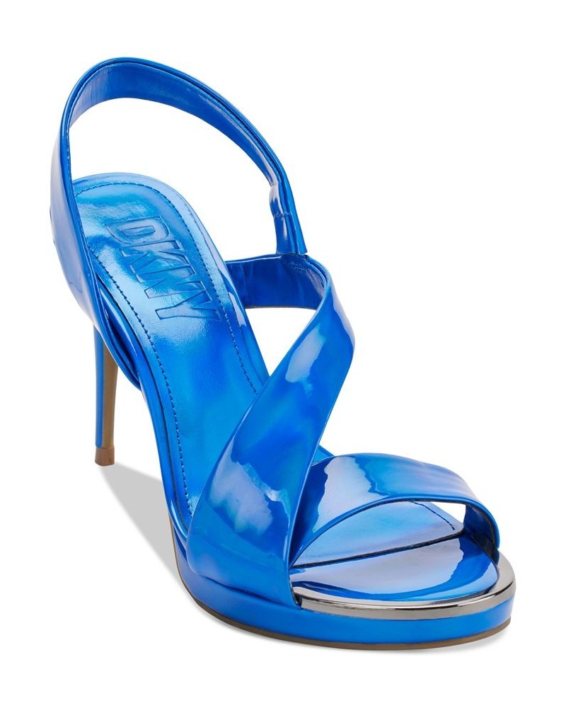 Women's Diva Slip-On Slingback Dress Sandals Blue $52.82 Shoes