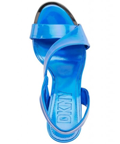 Women's Diva Slip-On Slingback Dress Sandals Blue $52.82 Shoes