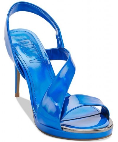 Women's Diva Slip-On Slingback Dress Sandals Blue $52.82 Shoes