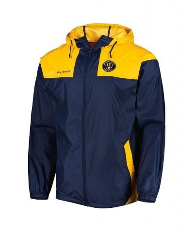 Men's Navy, Gold Milwaukee Brewers Omni-Shade Flash Forward Challenger Full-Zip Windbreaker Jacket $49.49 Jackets